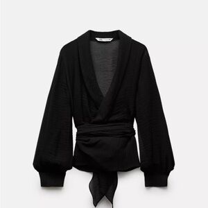 Zara Black Sheer Blouse